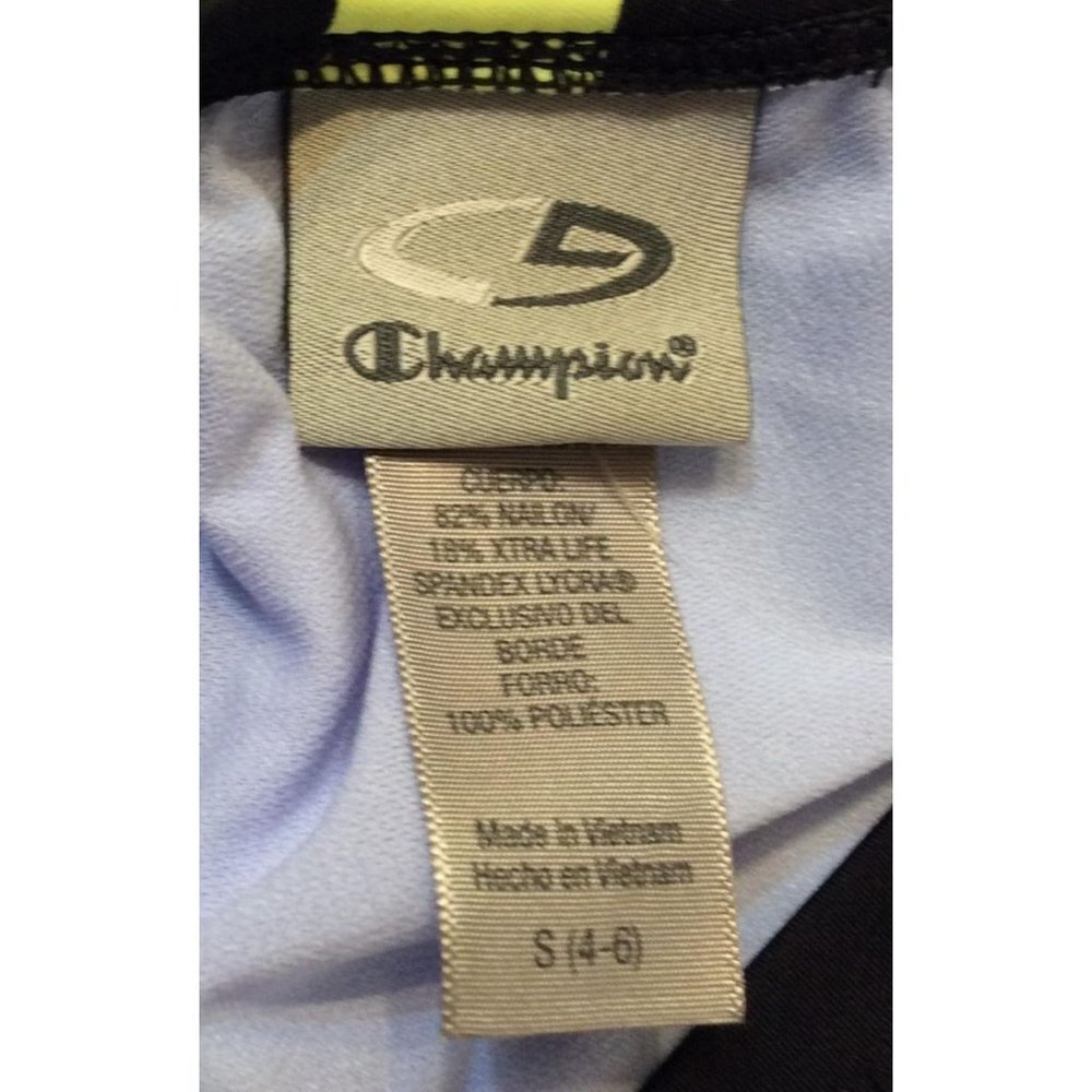 CHAMPION Women One Piece Stripe Size S 4-6 Black - Picture 4 of 4